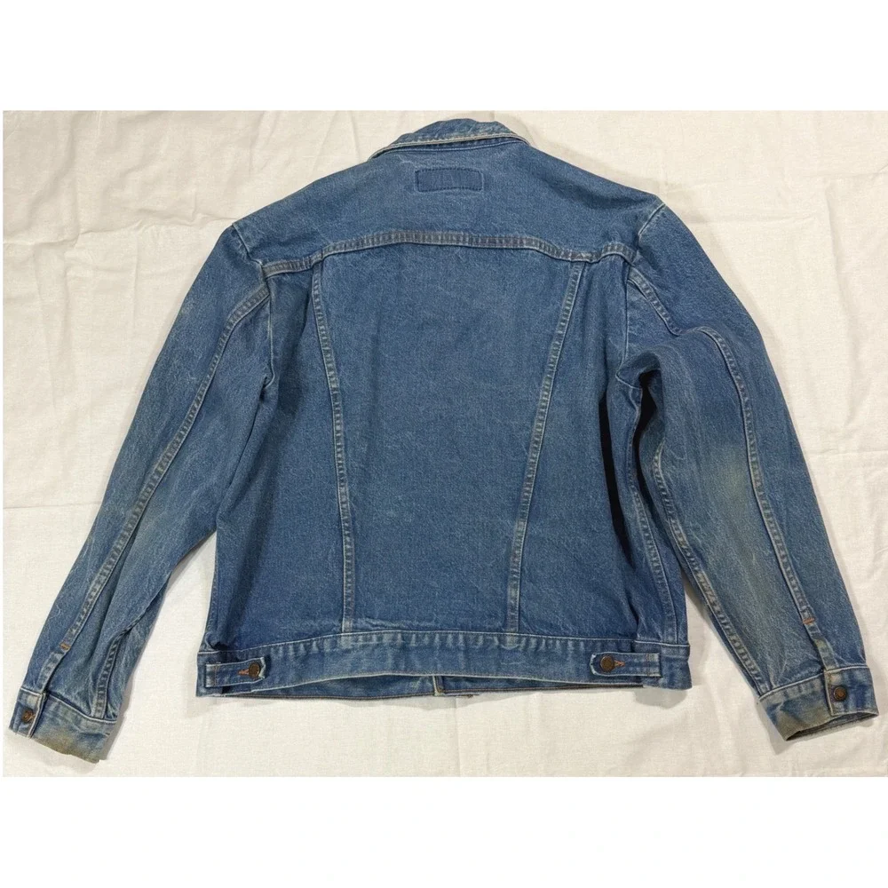 Vintage Wrangler Denim Jacket Mens 48 Blue Western Trucker Made in USA 80s
